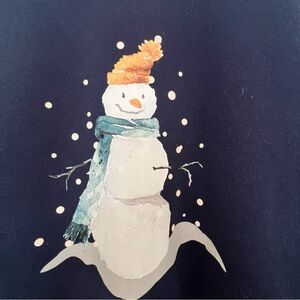 Festive navy snowman sweatshirt size small